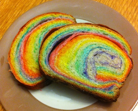 What I’ve been up to… Like making rainbow bread and cutting Maddie’s hair