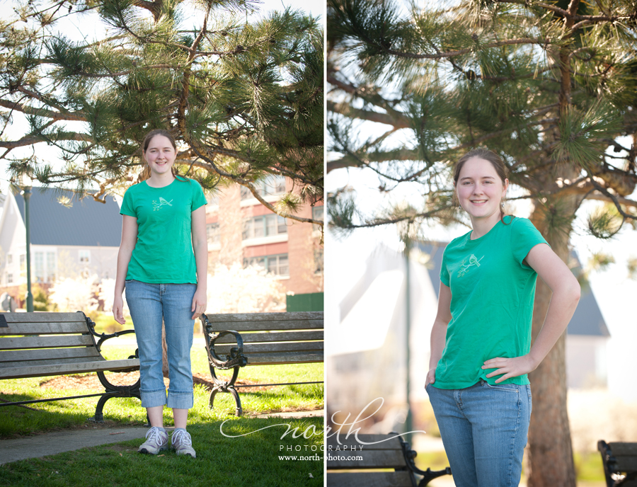Don't face straight on to the camera. Angle one shoulder and one hip slightly away from the camera.