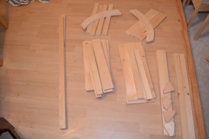 all the pieces of wood ready to go