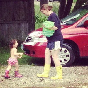 Playing in the rain