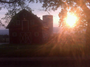 Sunset on Darling Hill Road in Lyndon, summer 2010.
