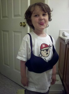 henry in mom's clothes