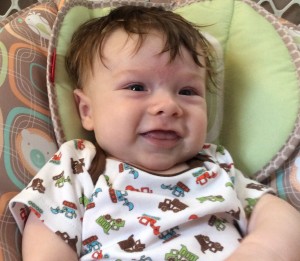 Giggles are never too far away, especially when mommy sings silly songs.