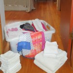 bedroom, laundry, laundry basket, folded clothes, clothes on the floor