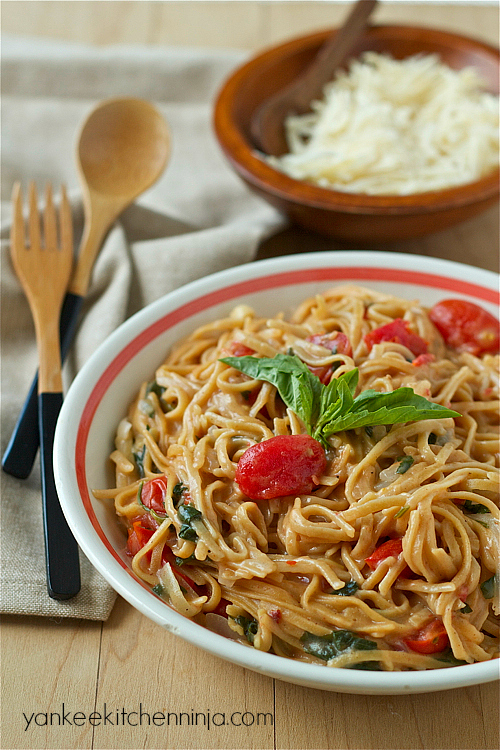 one pot, one pot pasta, pasta, tomato, basil, tomato basil pasta, one pot wonders, one pot recipe