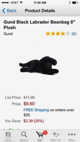 The Disappearance of Baby Pepper stuffed animal, dog toy, dog stuffed animal, child's plaything, black labrador toy