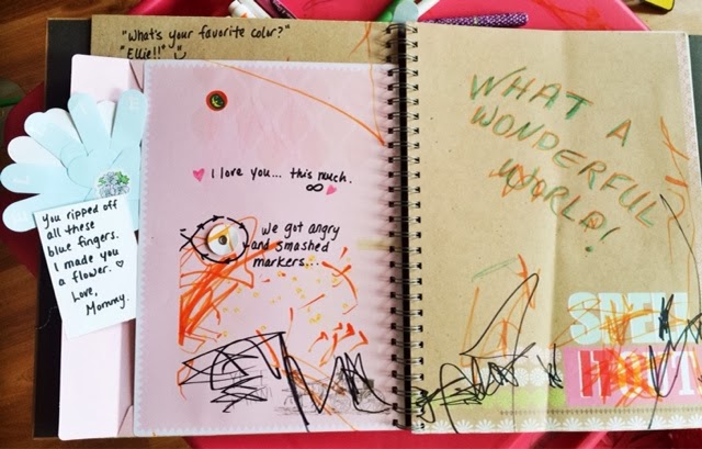 smash book, journal, art book, child parent art collaboration, kid's art book