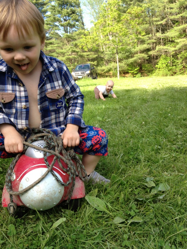 2 boys, outside, outdoors, playing