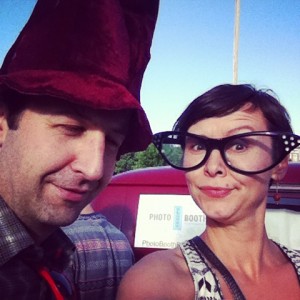 couple, married couple, man and wife, silly hat, funny glasses
