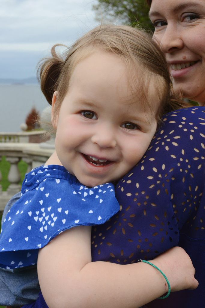 little girl, toddler, smiling toddler, mom and daughter photo