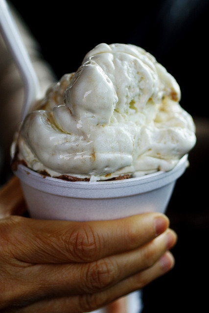 ice cream, woman holding ice cream