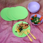 Plastic plates and bowls