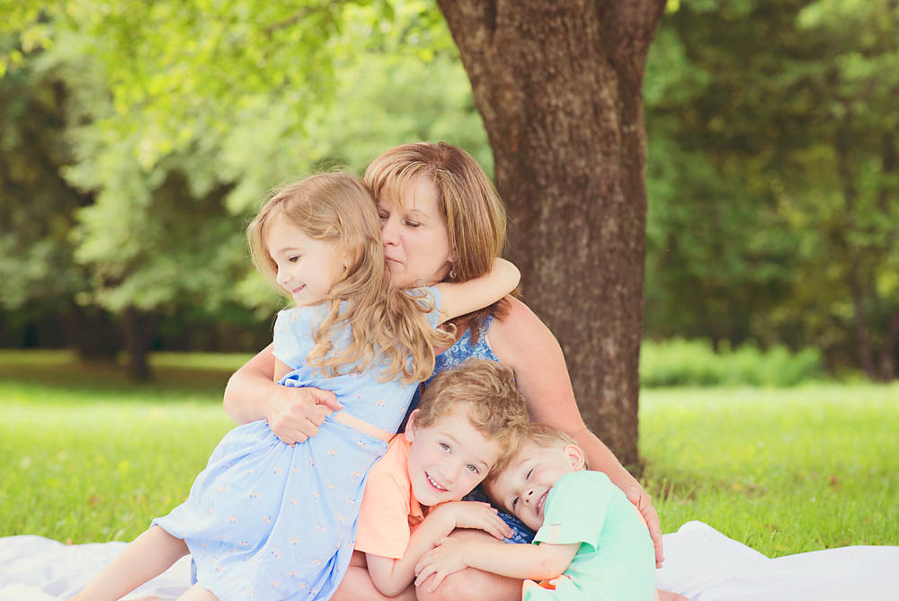 woman, children, grandchildren, grandmother,