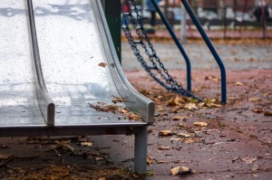 playground, slide, fall
