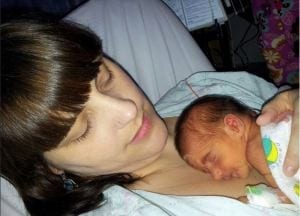Kangaroo care bliss with Bellamy.
