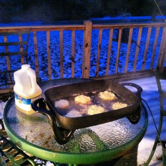 You see--i even fry my latkes outside in the winter to escape the fried grease smell.