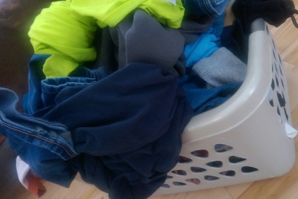 overflowing laundry basket