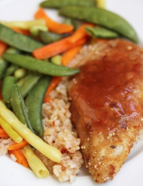 Healthy meal with rice and vegetables