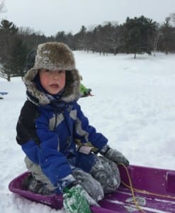 sledding in Burlington VT