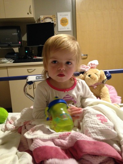 After about 19 hours in the emergency room! We are trying to hydrate!