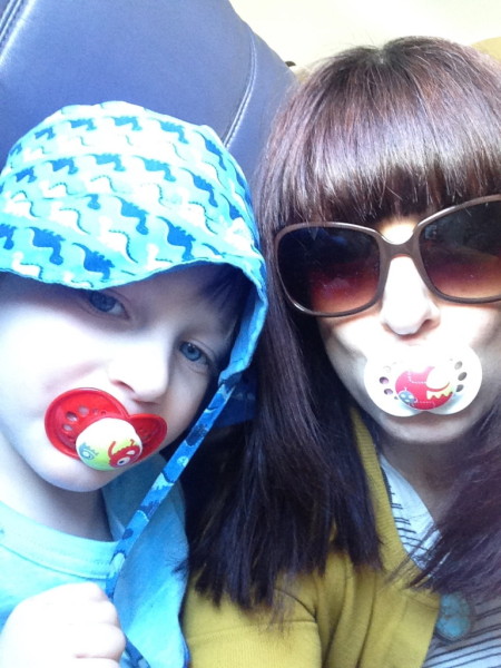 Saying Goodbye to the Pacifier Mom and son with pacifier