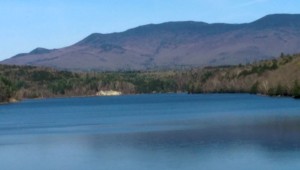 water, trees, hill