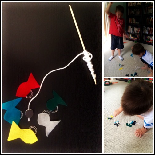 felt fishing game, car games, road trip activities