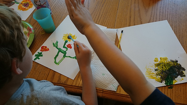 The robot sunflower in progress.
