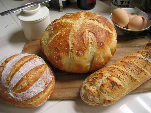 bread, bread loaves, 3 bread loaves