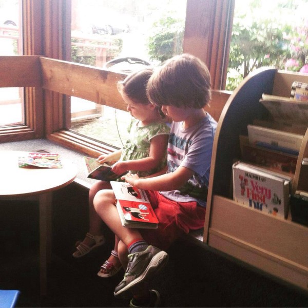 Henry and Ruby Reading in doctor office