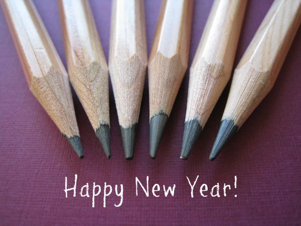 Let’s Toast the Real New Year! Happy New year pencils