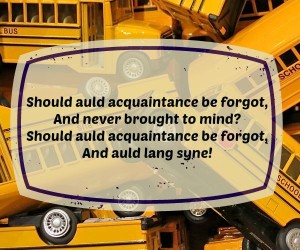 Happy New Year bus auld lang syne