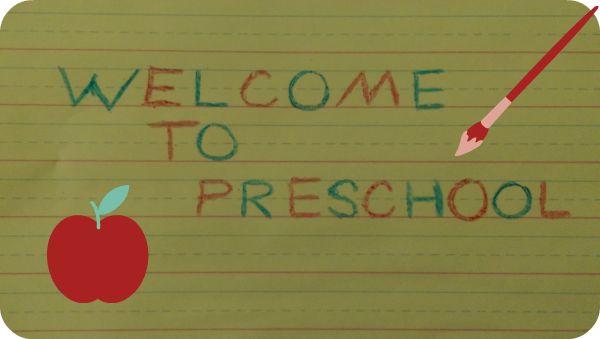 Preschool Prep – Learn from my Mistakes! lined paper, welcome to preschool, apple, paint brush