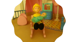 dolls, mother, baby, rocking chair
