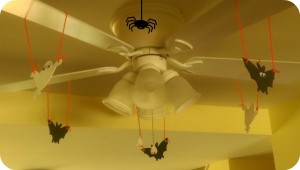 ghosts, bats, ceiling fan