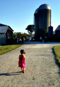 girl, farm, silo