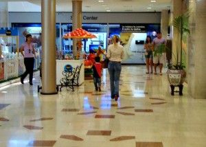 mall, woman, child