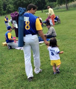dad, daughter, baseball