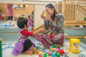 Mother and Daughter playing