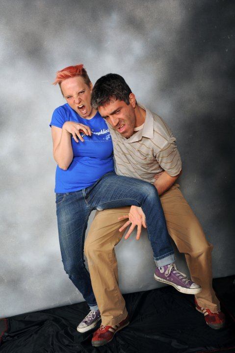 Trying on our "power couple" pose.