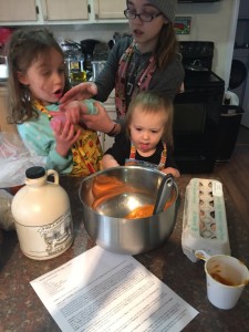 Cousins baking with tongue