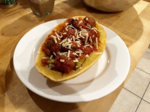 Eating clean version of spaghetti and meatballs