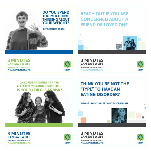 4 NEDA advertisements for screening,