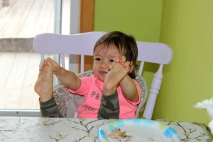 child, high chair, table