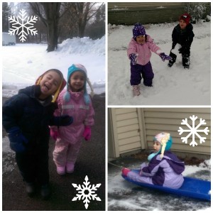 children, snow