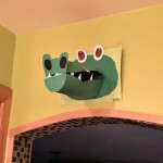 crocodile, craft, door frame