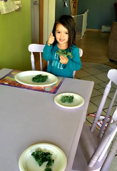 girl, table, kale