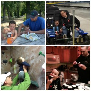 collage dad with boys