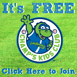 CHAMP’S Kids Club with the Vermont Lake Monsters! baseball, champ