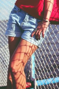 woman wearing shorts